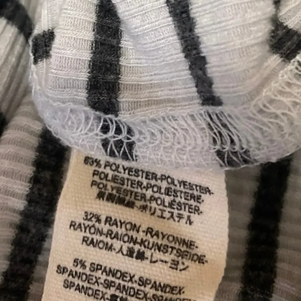 Free People Good Find White Black Striped Ruffle Long Bell Sleeve Sweater Top XS